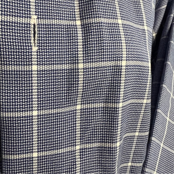 Egara Woven Dress Shirt Adult Large Blue Check Long Sleeve Button Up Cotton Mens - Picture 4 of 5